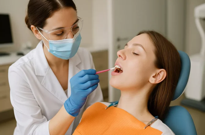 Aplicação de flúor